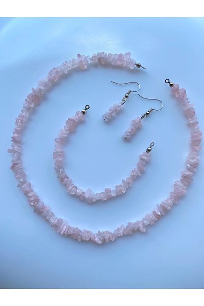 VALİOSO JOYA Pink Quartz Wrinkled Stone Natural Stone Set