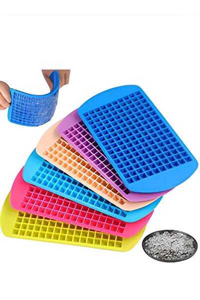 bk&tk design Minik Küp Şekilli Silikon Buz Kalıbı Mini Buz Kalıbı 160'lı Silikon
