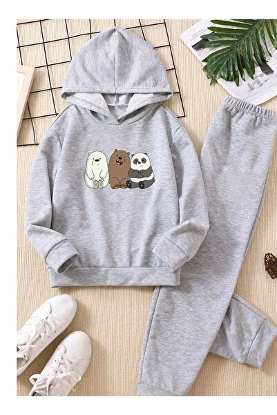 BENQE KİDS 100% BUMBAC, CU DESIGN DRĂGUȚ CU URȘIȚI, SET DE TRENING PENTRU BĂIEȚI