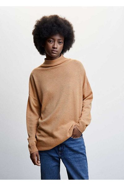 MANGO Woman Perkins Collar 100% Wool Sweater