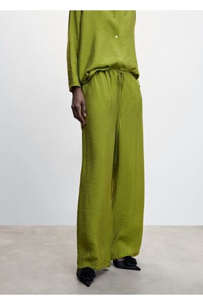 MANGO Woman Saten Palazzo Pantolon