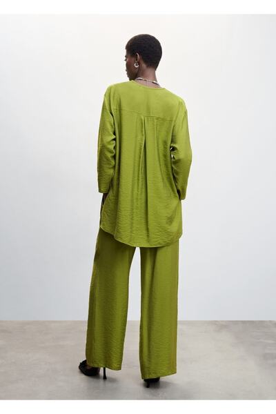 MANGO Woman Saten Palazzo Pantolon