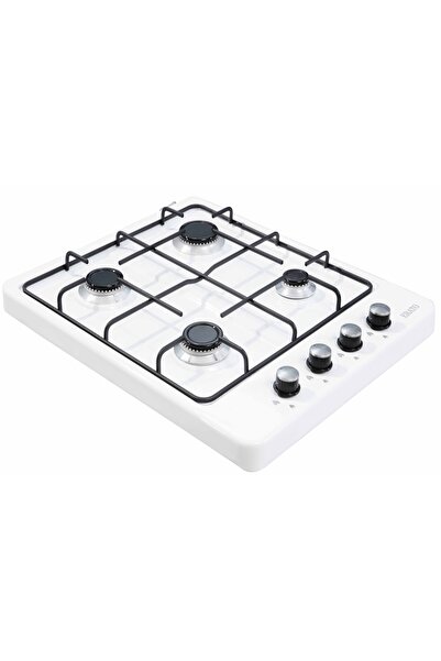 ERATO 4 Dört Gözlü Setüstü Ocak Üstten Düğmeli Beyaz Tüp Uyumlu Ocak