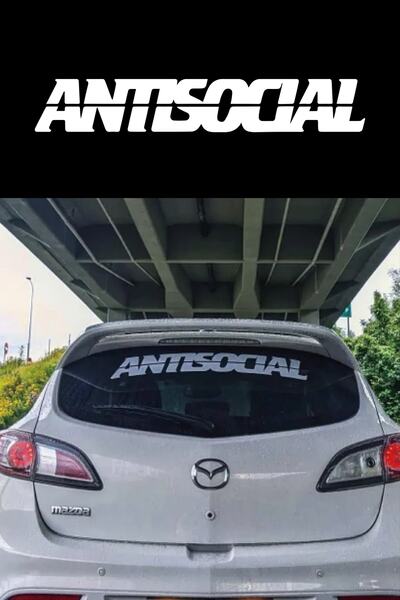 MegaSticker Autocolant antisocial pentru mașină, motocicletă, cască, laptop, sticlă 57x10 cm