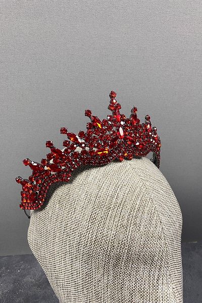 Hayalperest boncuk Tokyo Model Bridal Crown Wedding Crown Wedding Crown Red Color