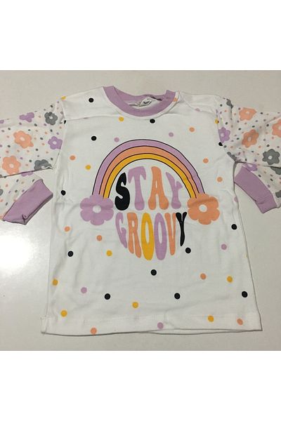 Süpermini Super Mini Baby Large Flower Patterned 2-Piece Pajama Set for 7-9 Years Old Girls - 83-00-23