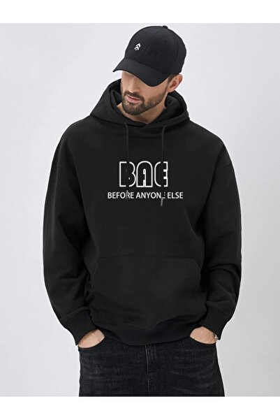 Adrift Unisex crna majica za žene/muškarce UAE Oversize kroj Sa kapuljačom