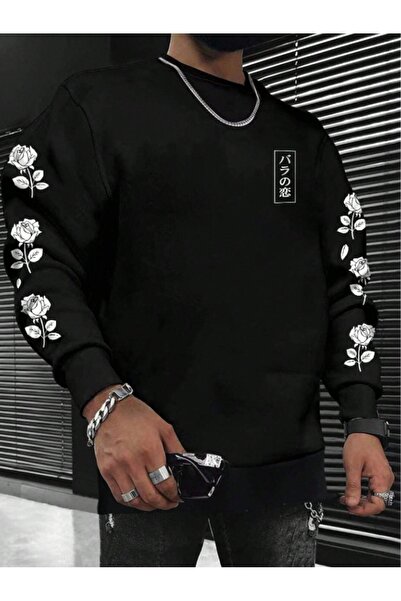 Adrift Hanorac unisex pentru femei/bărbați, cu mâneci trandafir, oversize, di...