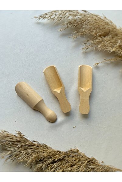 Atölye Merdiven Set of 3 minimal spice spoons raw wooden decorative spice spoons