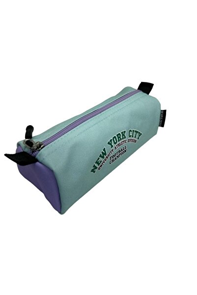 Bear & Deer Tek Gözlü Kalem Çantası (Turkuaz/Lila)