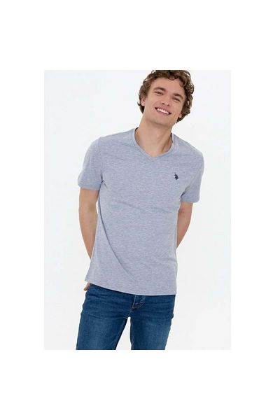 U.S. Polo Assn. Πόλο ΗΠΑ 1350595   Μπλουζάκι με λαιμόκοψη V - Η.Π.Α. Polo - St04441-γκρι-μ