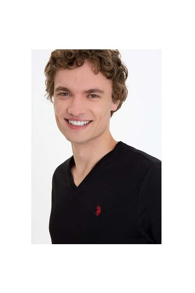 U.S. Polo Assn. US POLO1350595 V-NECK BASIC T-SHIRT - BLACK - L - ST04441-BLACK-L