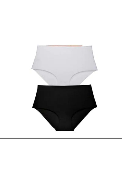 SR&AR MAĞAZACILIK Women's Product Seamless No Trace Ghost Panties Quality Laser Cut 2-Piece Set Black and White DMR INSIGNIA