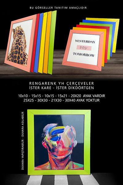 yhfoto 5 PCS 30X40 GREEN FRAME - A4 FRAME - MDF COLORED FRAMES