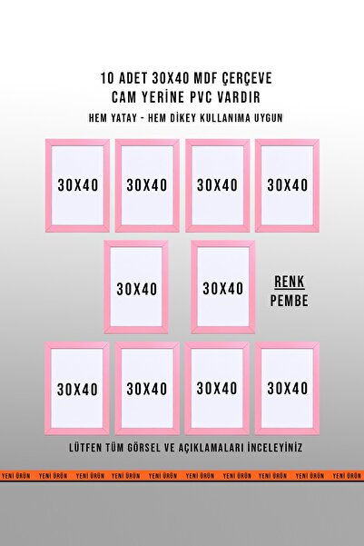 yhfoto 10 KOMADA 30X40 ROZE OKVIR - A4 OKVIR - MDF OBOJENI OKVIRI