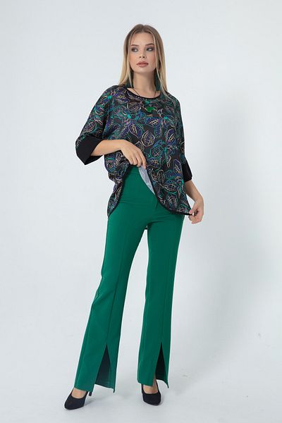 Lafaba Women's Green Slit Trousers