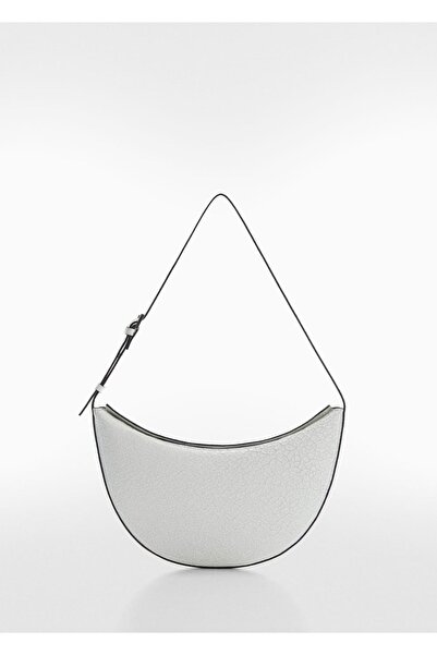 MANGO Woman Deri omuz çantası