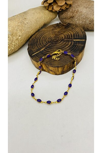 Porsuk Alternatif خلخال نسائي مطلي بالمينا مصنوع يدوياً من النحاس