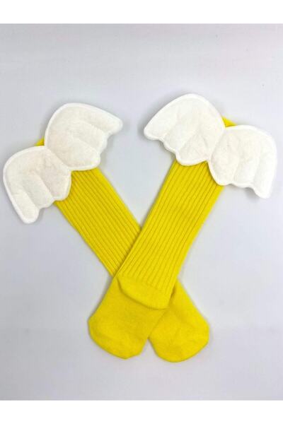 Burcu Atölye Baby Girl Yellow Angel Winged Knee Socks