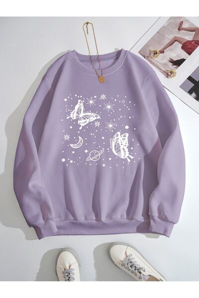 Adrift ΚΩΔΙΚΟΣ ADR-SHEN EZwear Butterfly And Galaxy Print Φούτερ με θερμική ε...