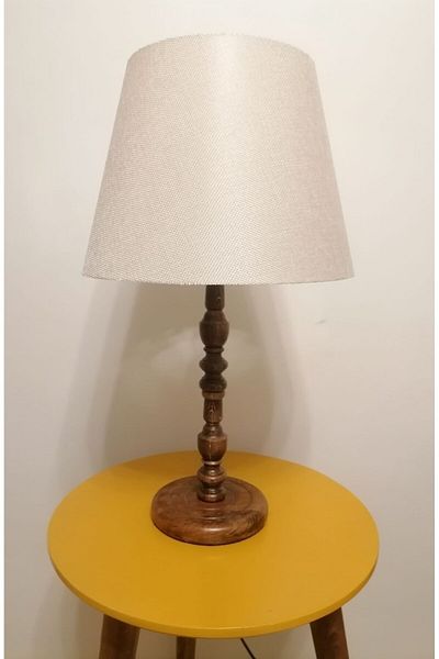 RİOLİGHT RETRO Rustic Vintage Wooden Body Sand - Lampholder Lampshade Corner Lamp 1x e27