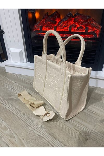 Aksesuar Cream Color Tote Bag