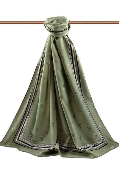 Vissona Women's Luxury Medina Silk Shawl Khaki