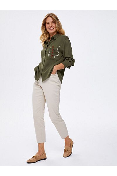 Faik Sönmez Pocket Panch Embroidered Liyoselli Shirt 67317