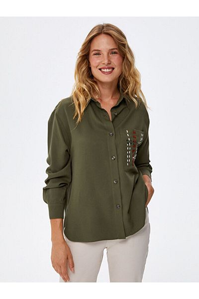 Faik Sönmez Pocket Panch Embroidered Liyoselli Shirt 67317