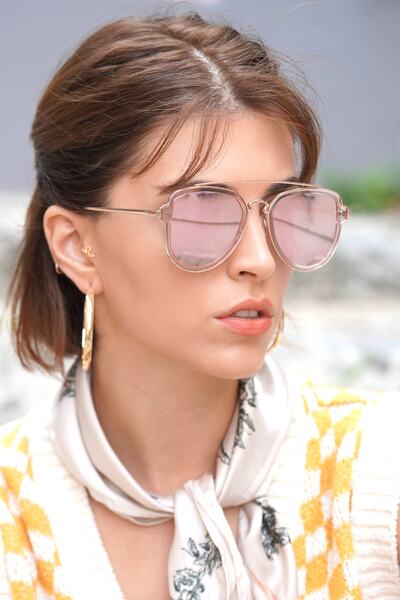 Babafiyatlar Beatrix Pink Mirrored Women's Sunglasses