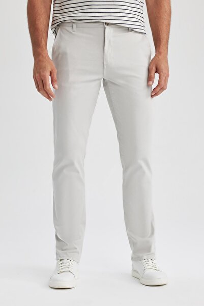 DeFacto Regular Fit Zipper Pocket Straight Leg Gabardine Chino Canvas Trousers B2088ax23au