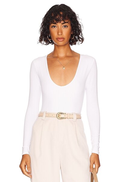 By Kul Design Γυναικείο λευκό κορμάκι με λαιμόκοψη σε σχήμα U