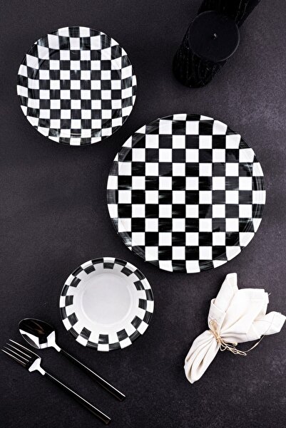 Bambum Lara - 12 Parça Porselen Yemek Takımı Damas