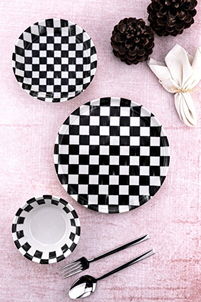 Bambum Lara - 12 Parça Porselen Yemek Takımı Damas