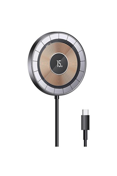 Usams US-CD183 15W TypeC Magsafe, IPhone Manyetik Şeffaf Görünümlü Kablosuz Ş...