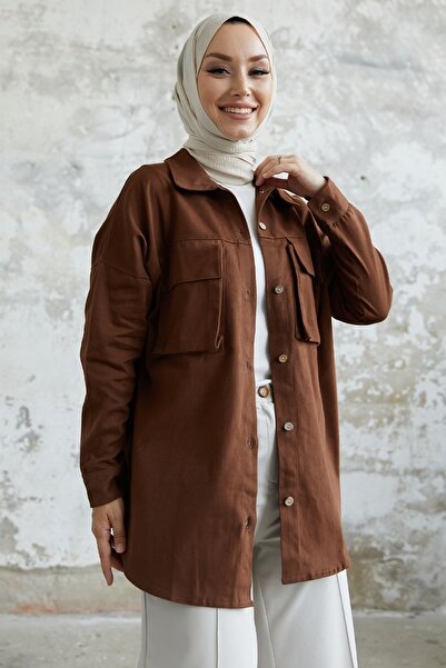 InStyle Marley Bag Pocket Detail Jacket - Bitter Brown