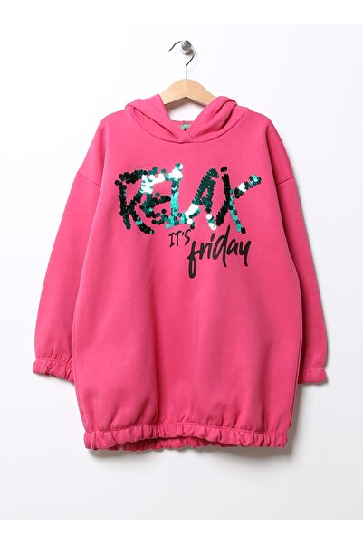 Benetton Kız Çocuk Fuşya Sweatshırt 30UNC201X 1A2