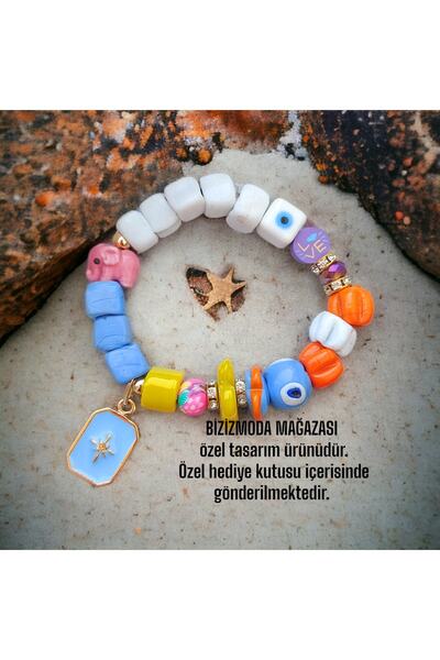 bizizmoda Cam Bodrum Boncuk Charm Murano Nazar Boncuk Bileklik Nazar Boncuklu Bileklik