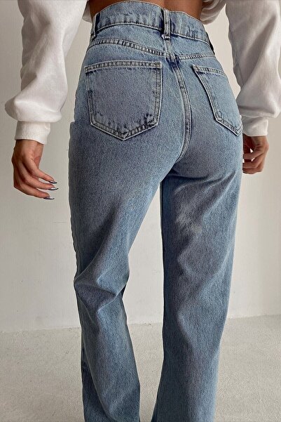 CIQULATA Рвані джинси з високою талією сині