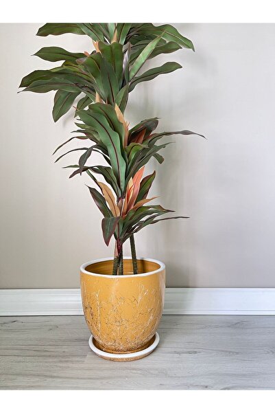 odka U Saksı Tabaklı 30cm Lily Hardal Mermer Desenli