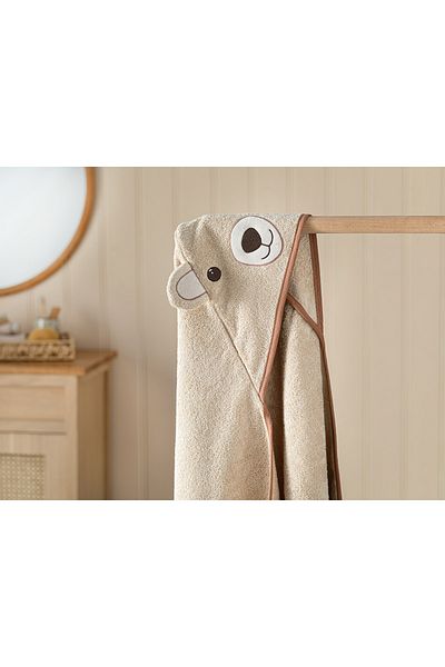English Home Bear Cotton Baby Towel 75x75 Cm Brown