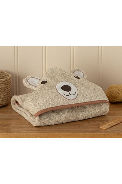 English Home Bear Cotton Baby Towel 75x75 Cm Brown
