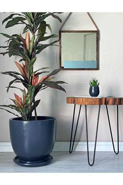 odka 20litre Klasik Saksı Tabaklı 30cmx30cm Antrasit Renk