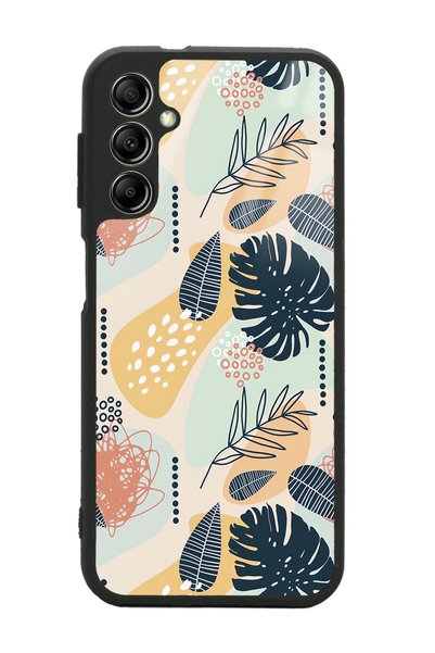 Spoyi Samsung A14 Glossy Phone Case with Retro Leaf Design