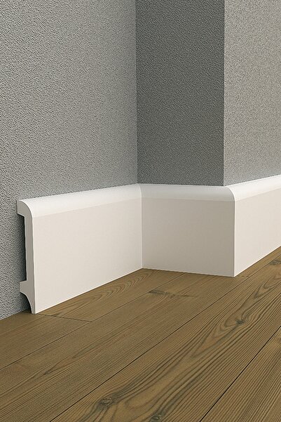 Dekoros 10 cm Beyaz Polimer Lake Süpürgelik DSK-11015 Suya ve Neme Dayanıklı