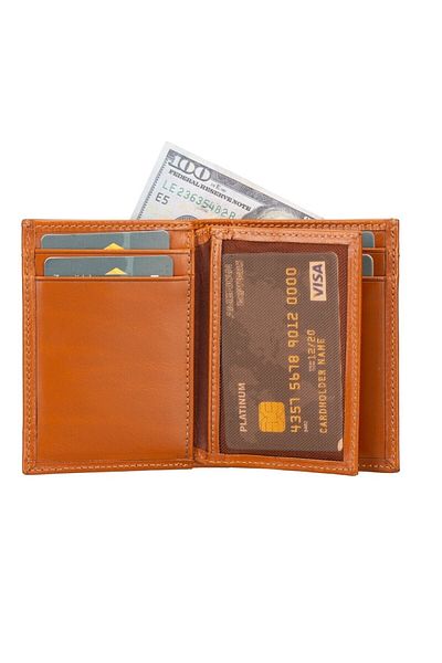 PLM AirTag Compatible Leather Men's Wallet RST2EF Tan