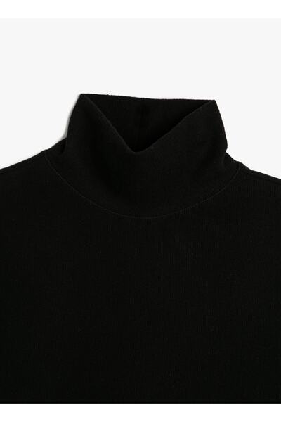 Koton Rollkragen-Standard-Pullover in Schwarz für Damen, 4WAK30019EK