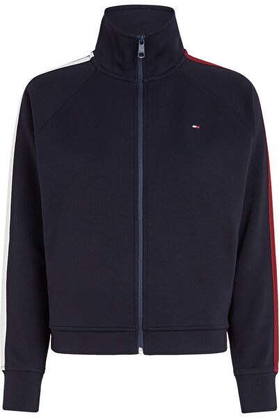 Tommy Hilfiger Dik Yaka Düz Mavi Kadın Sweatshırt S10S101717DW5
