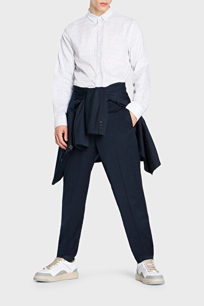 Armani Exchange % 100 Pamuk Regular Fit Logo Desenli Gömlek Erkek GÖMLEK 6RZC45 ZNZRZ 21CL