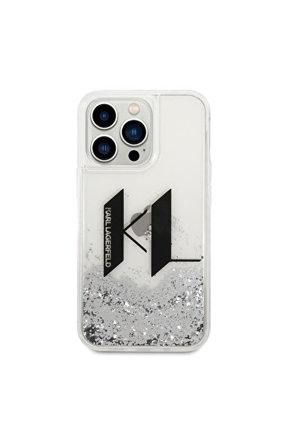 Karl Lagerfeld حافظة مرخصة متوافقة مع هاتف Iphone 14 Pro Max بتصميم Karl Liquid Glitter
